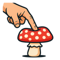 Appuyer sur le champignon